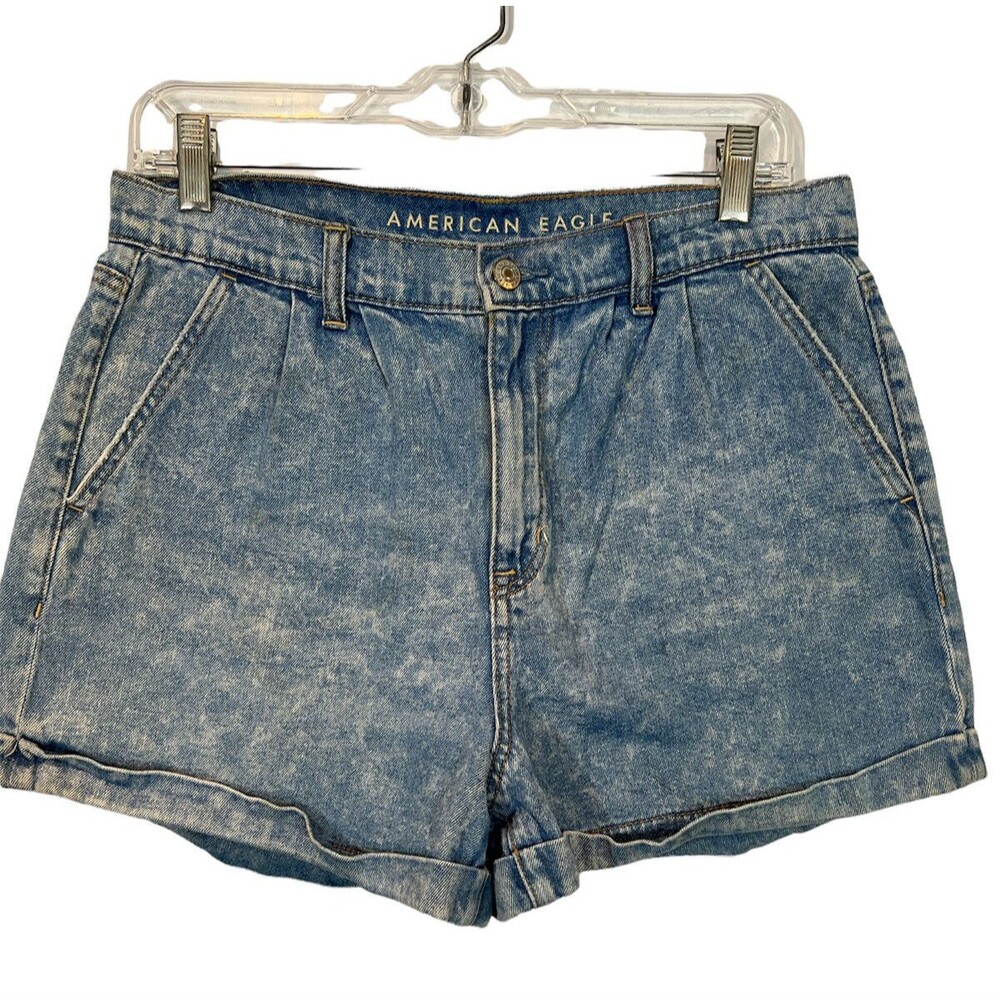 American Eagle Women's MOM Shorts Pleated Denim Shorts - Size 10